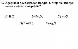 12. Sınıf Kimya Test 1 Soru 6