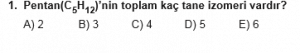 12. Sınıf Kimya Test 10  Soru 1
