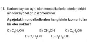 12. Sınıf Kimya Test 10  Soru 11