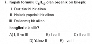 12. Sınıf Kimya Test 10  Soru 7