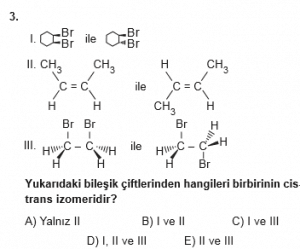 12. Sınıf Kimya Test 11  Soru 3