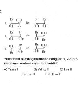 12. Sınıf Kimya Test 11  Soru 5