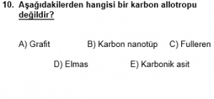 12. Sınıf Kimya Test 2 Soru 10
