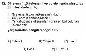 12. Sınıf Kimya Test 2 Soru 12