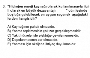 12. Sınıf Kimya Test 2 Soru 3
