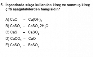 12. Sınıf Kimya Test 2 Soru 5