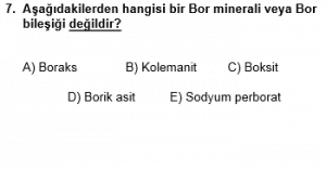 12. Sınıf Kimya Test 2 Soru 7