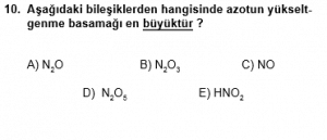 12. Sınıf Kimya Test 3 Soru 10