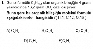 12. Sınıf Kimya Test 5 Soru 1