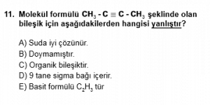 12. Sınıf Kimya Test 6 Soru 11