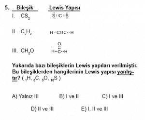 12. Sınıf Kimya Test 6 Soru 5
