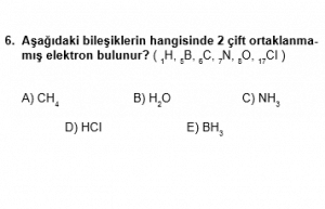 12. Sınıf Kimya Test 6 Soru 6