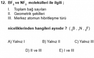 12. Sınıf Kimya Test 7 Soru 12
