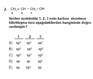 12. Sınıf Kimya Test 7 Soru 2