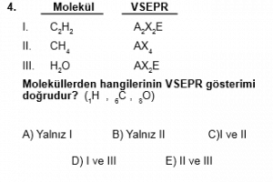 12. Sınıf Kimya Test 7 Soru 4