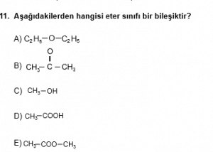 12. Sınıf Kimya Test 8 Soru 11
