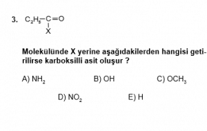 12. Sınıf Kimya Test 8 Soru 3