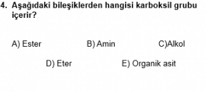 12. Sınıf Kimya Test 8 Soru 4