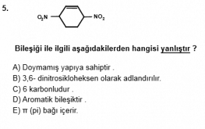 12. Sınıf Kimya Test 8 Soru 5