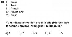 12. Sınıf Kimya Test 9 Soru 10