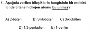 12. Sınıf Kimya Test 9 Soru 4