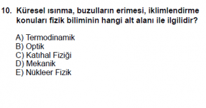 9. Sınıf Fizik Kazanım Test 1 Soru 10