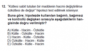 9. Sınıf Fizik Kazanım Test 1 Soru 12