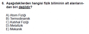 9. Sınıf Fizik Kazanım Test 1 Soru 6