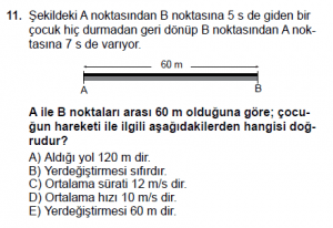 9. Sınıf Fizik Test 10 Soru 11
