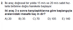 9. Sınıf Fizik Test 10 Soru 2