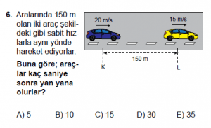 9. Sınıf Fizik Test 10 Soru 6