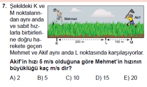 9. Sınıf Fizik Test 10 Soru 7