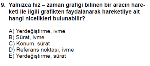 9. Sınıf Fizik Test 11 Soru 9