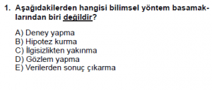 9. Sınıf Fizik Test 2 Soru 1