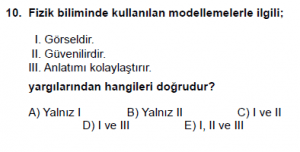 9. Sınıf Fizik Test 2 Soru 10