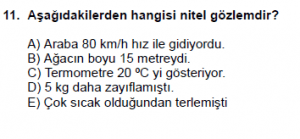 9. Sınıf Fizik Test 2 Soru 11