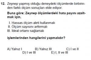 9. Sınıf Fizik Test 2 Soru 12