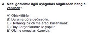 9. Sınıf Fizik Test 2 Soru 3