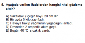 9. Sınıf Fizik Test 2 Soru 5