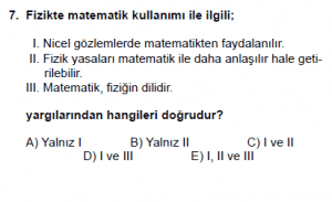 9. Sınıf Fizik Test 2 Soru 7