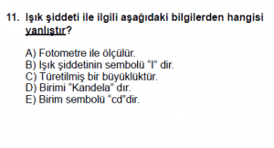 9. Sınıf Fizik Test 3 Soru 11
