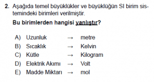 9. Sınıf Fizik Test 3 Soru 2