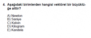 9. Sınıf Fizik Test 3 Soru 4