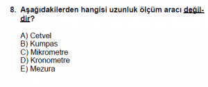 9. Sınıf Fizik Test 3 Soru 8
