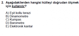 9. Sınıf Fizik Test 4 Soru 2