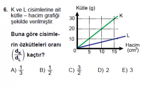 9. Sınıf Fizik Test 5 Soru 6