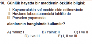 9. Sınıf Fizik Test 6 Soru 10