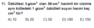 9. Sınıf Fizik Test 6 Soru  11