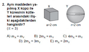 9. Sınıf Fizik Test 6 Soru  2