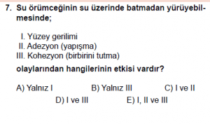 9. Sınıf Fizik Test 6 Soru 7